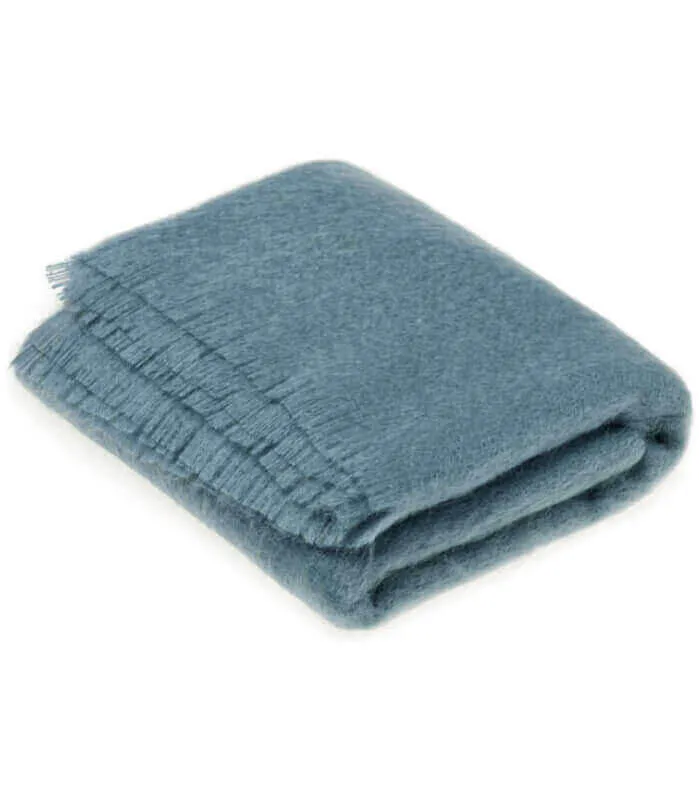 Plaid Mohair Bleu Vert Luxe 140 X 180 cm