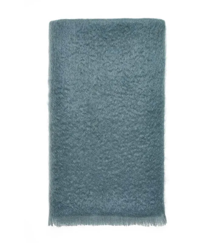Plaid Mohair Bleu Vert Luxe 140 X 180 cm