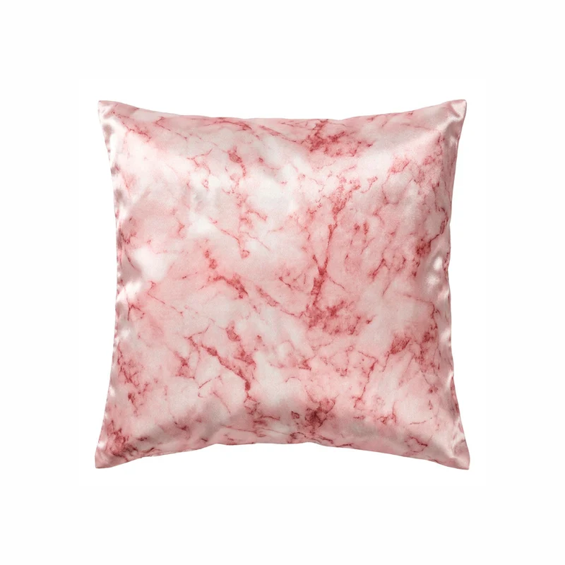 Taie d'oreiller en soie - Lunéia Marbre rose