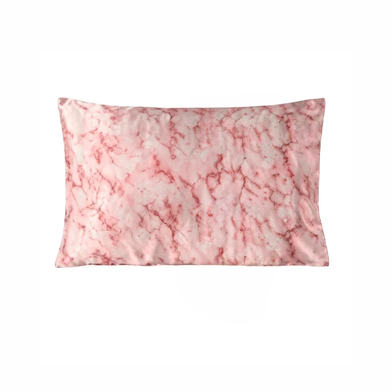Taie d'oreiller en soie - Lunéia Marbre rose