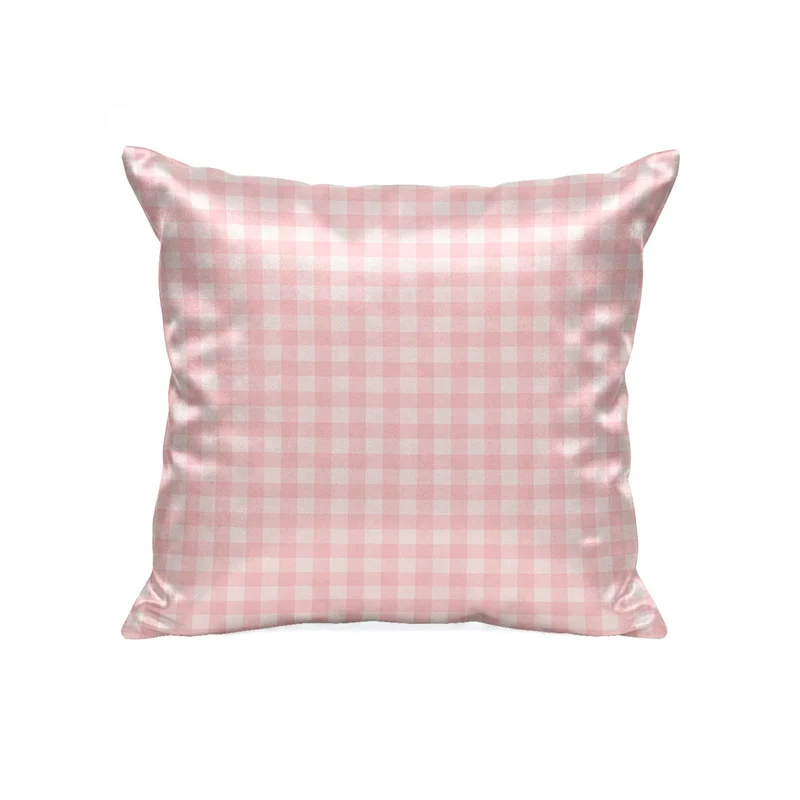Taie d'oreiller en soie - Lunéia Rose vichy