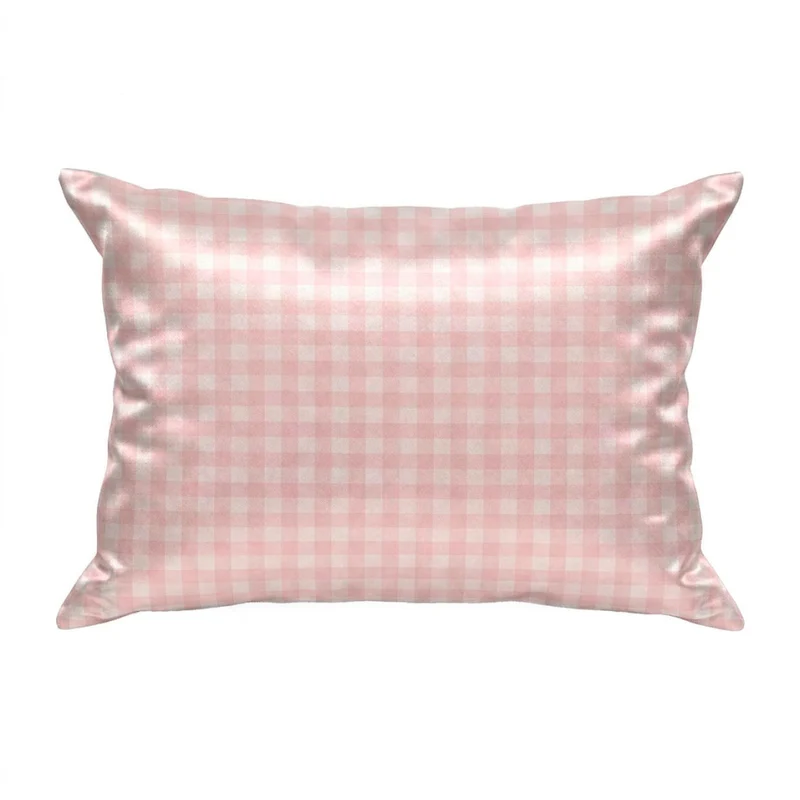 Taie d'oreiller en soie - Lunéia Rose vichy
