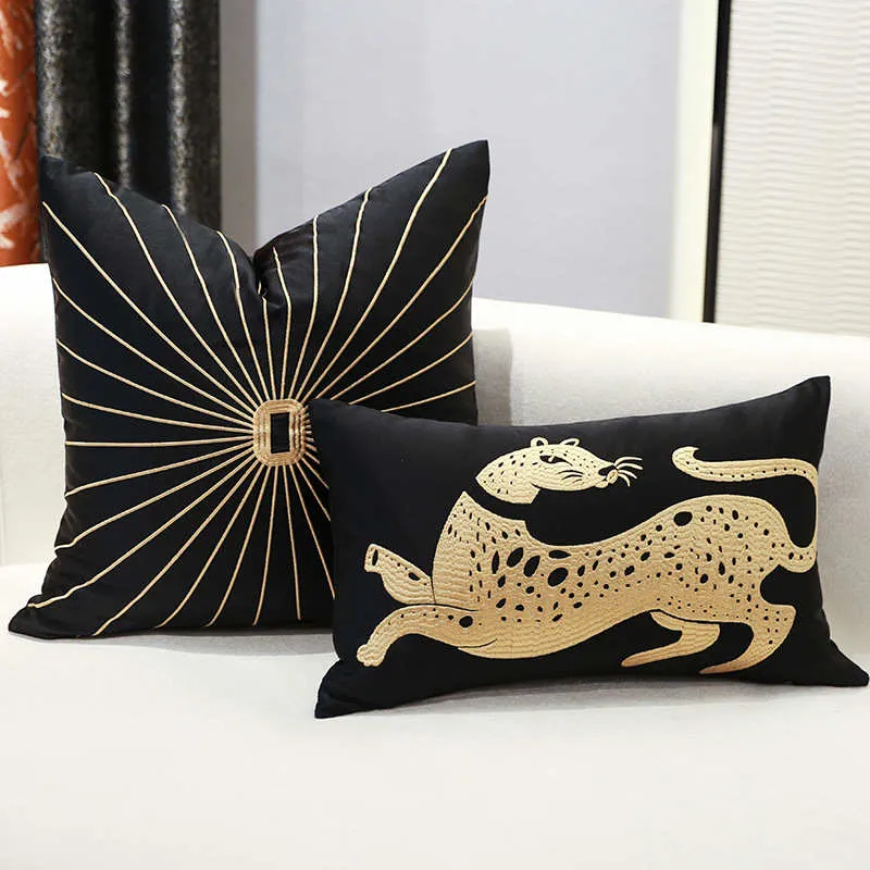 Lot de 4 Housses de Coussin Léopard Luxe