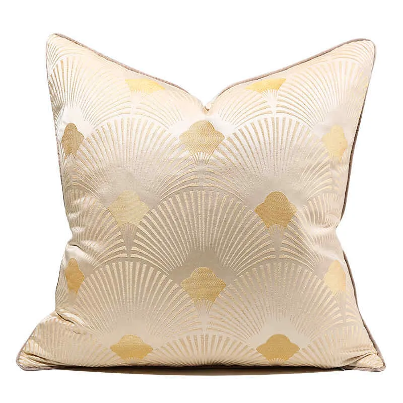 Lot de 2 Housses de Coussin Ginkgo Doré