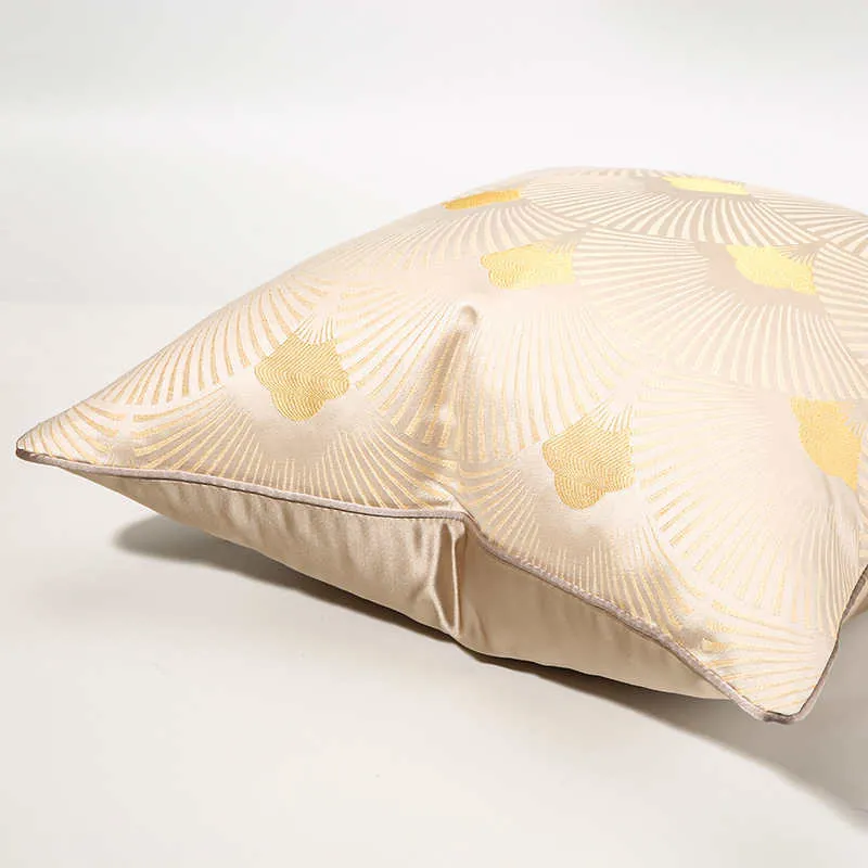 Lot de 2 Housses de Coussin Ginkgo Doré