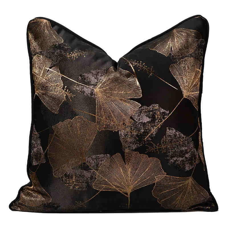 Lot de 2 Housses de Coussin Ginkgo Doré