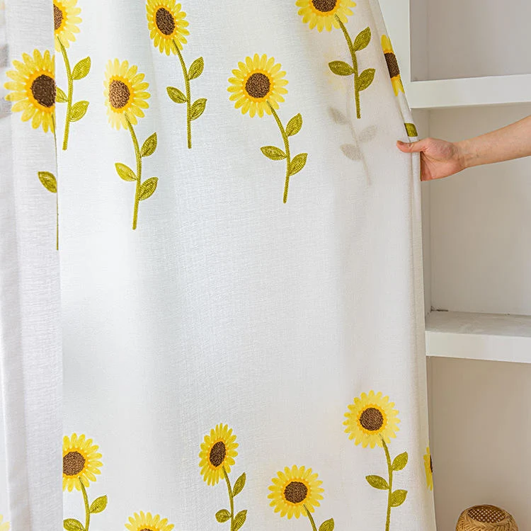 Voilage à œillets Tournesol Brodé 140 x H240cm
