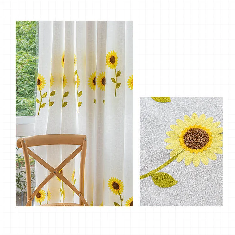 Voilage à œillets Tournesol Brodé 140 x H240cm