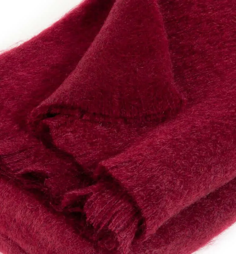 Plaid Mohair Bordeaux Vintage Luxe 140 X 180 cm