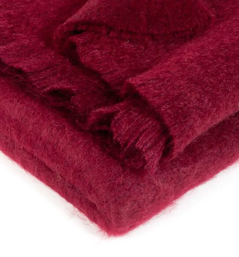 Plaid Mohair Bordeaux Vintage Luxe 140 X 180 cm