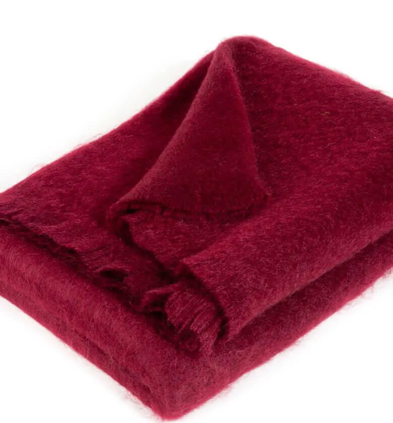 Plaid Mohair Bordeaux Vintage Luxe 140 X 180 cm