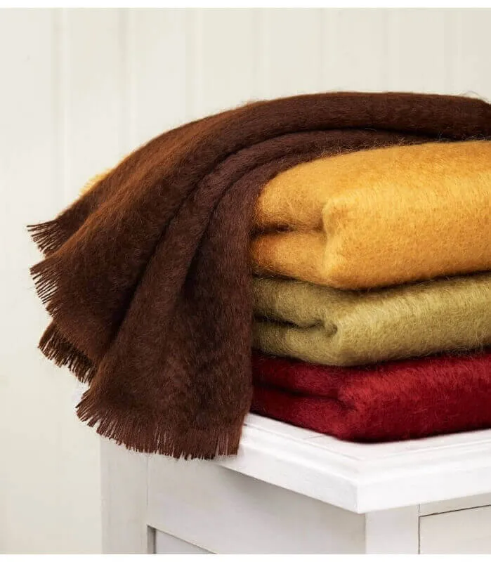 Plaid Mohair Bordeaux Vintage Luxe 140 X 180 cm
