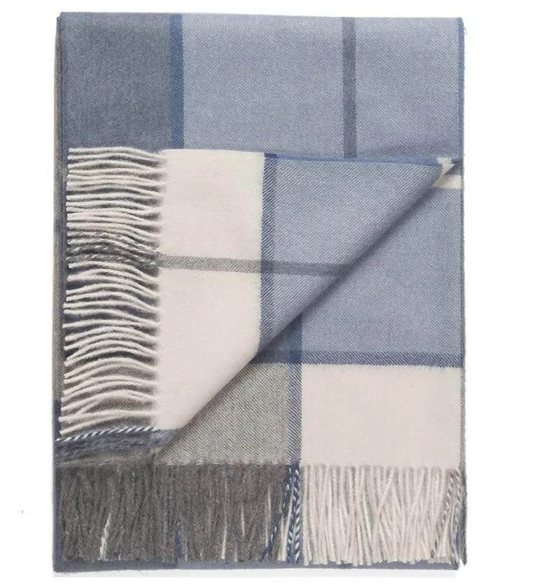 Plaid Laine Alpaga Luxe Hacienda Bleu 130 X 180cm