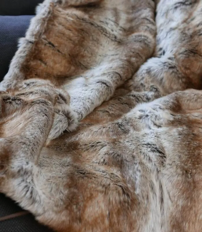 Plaid Fausse Fourrure Renard 150 X 170 cm