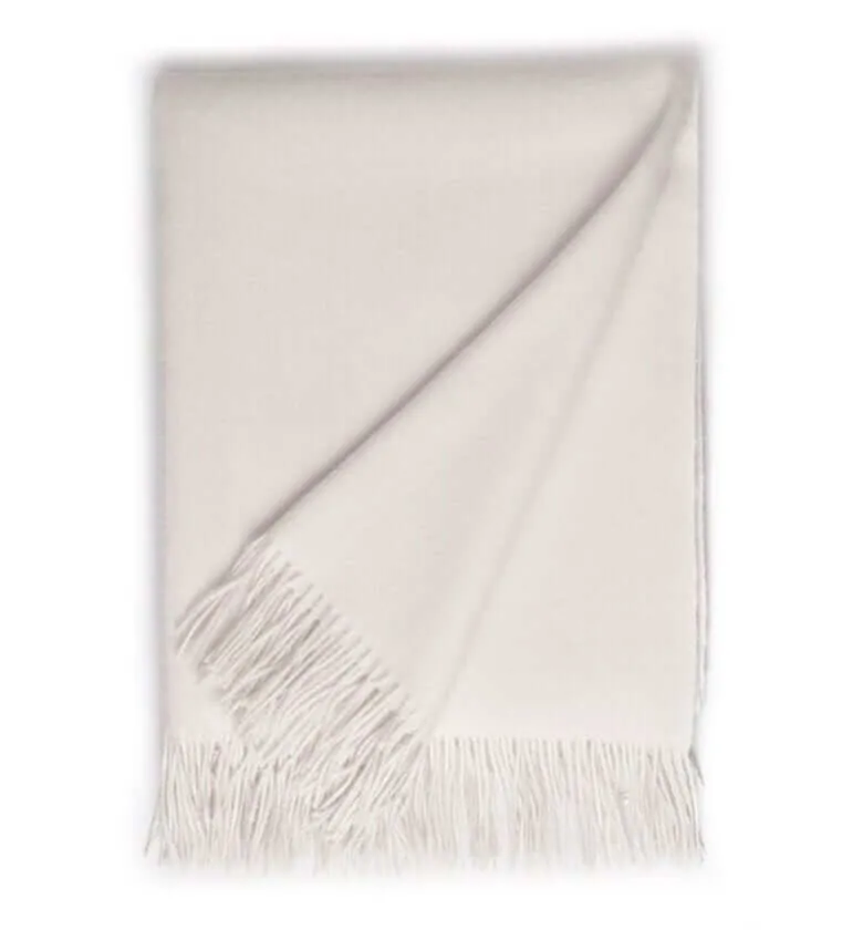 Plaid Laine Alpaga Luxe Paola Blanc cassé