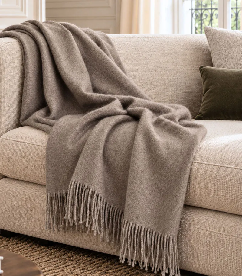 Plaid Laine Alpaga Luxe Paola Taupe 130 X 180cm