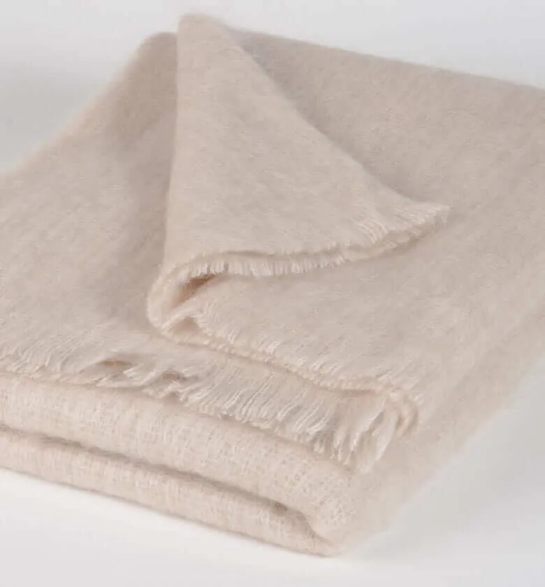 Plaid Mohair Beige Luxe 140 X 180 cm