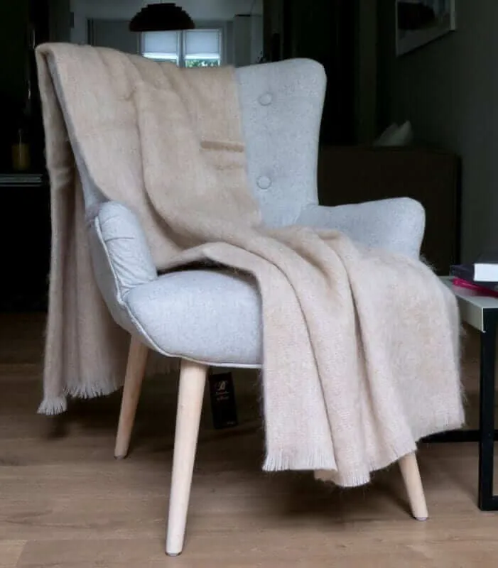 Plaid Mohair Beige Luxe 140 X 180 cm