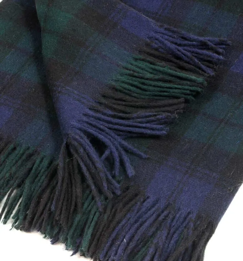Plaid Écossais Laine Mérinos Black Watch 140 X 185 cm
