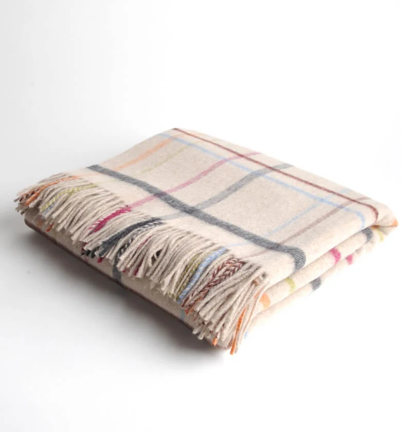Plaid Laine Mérinos Color Code Beige 140 X 185 cm