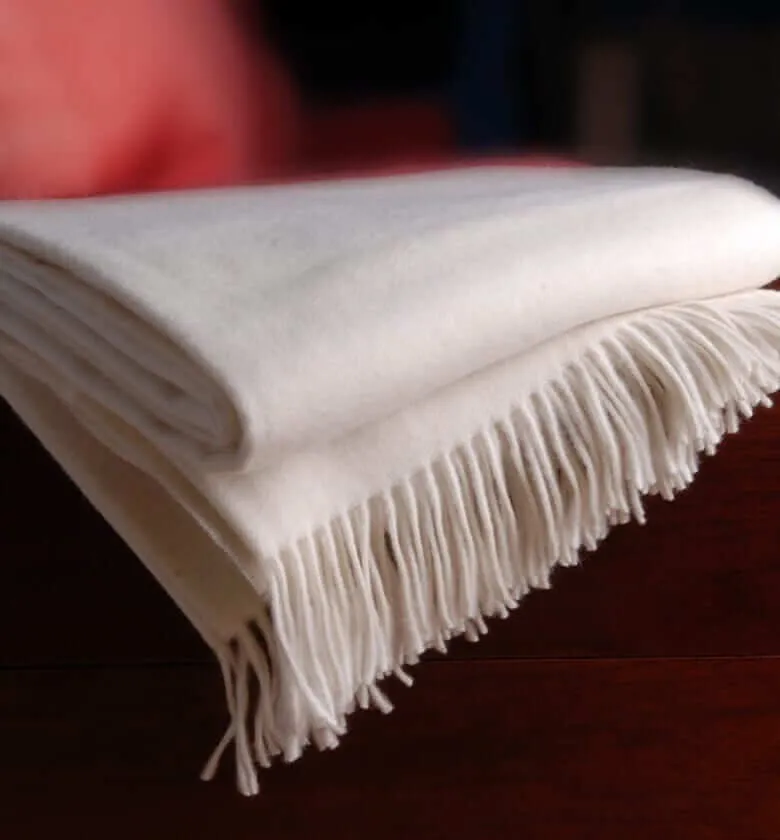 Plaid Cachemire Himalaya Blanc