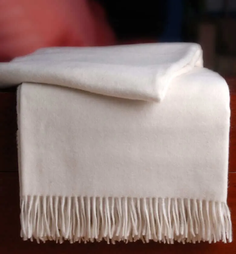Plaid Cachemire Himalaya Blanc