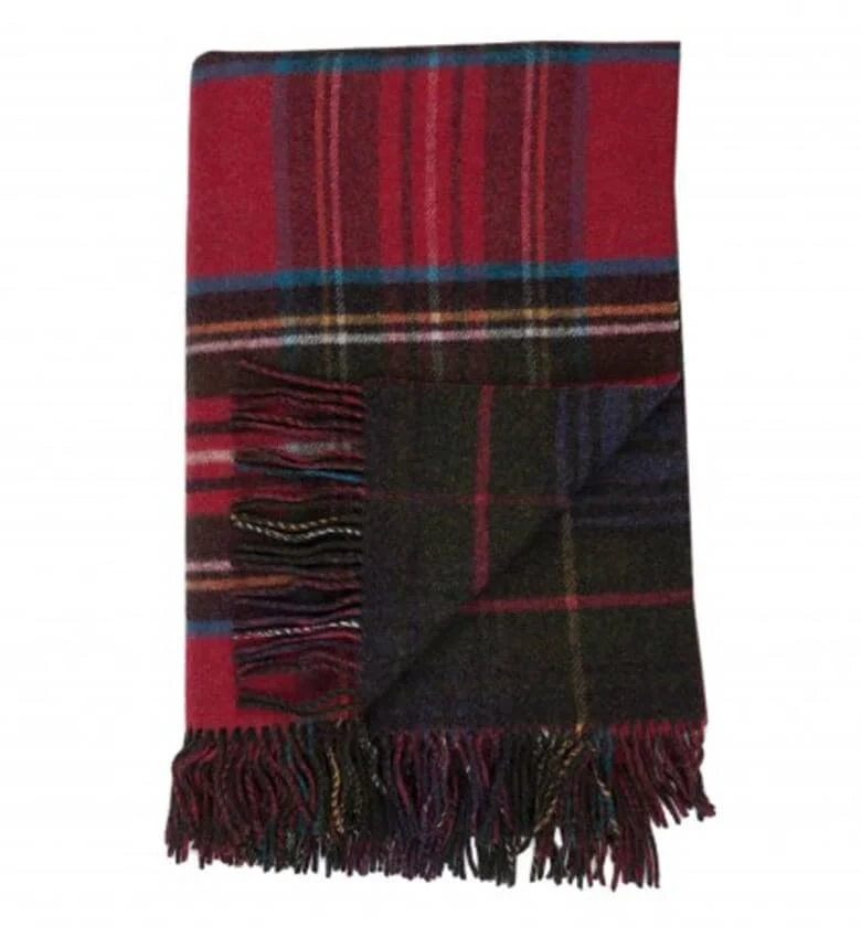 Plaid Laine Écossais Réversible Luxe Stewart 140 X 190 cm