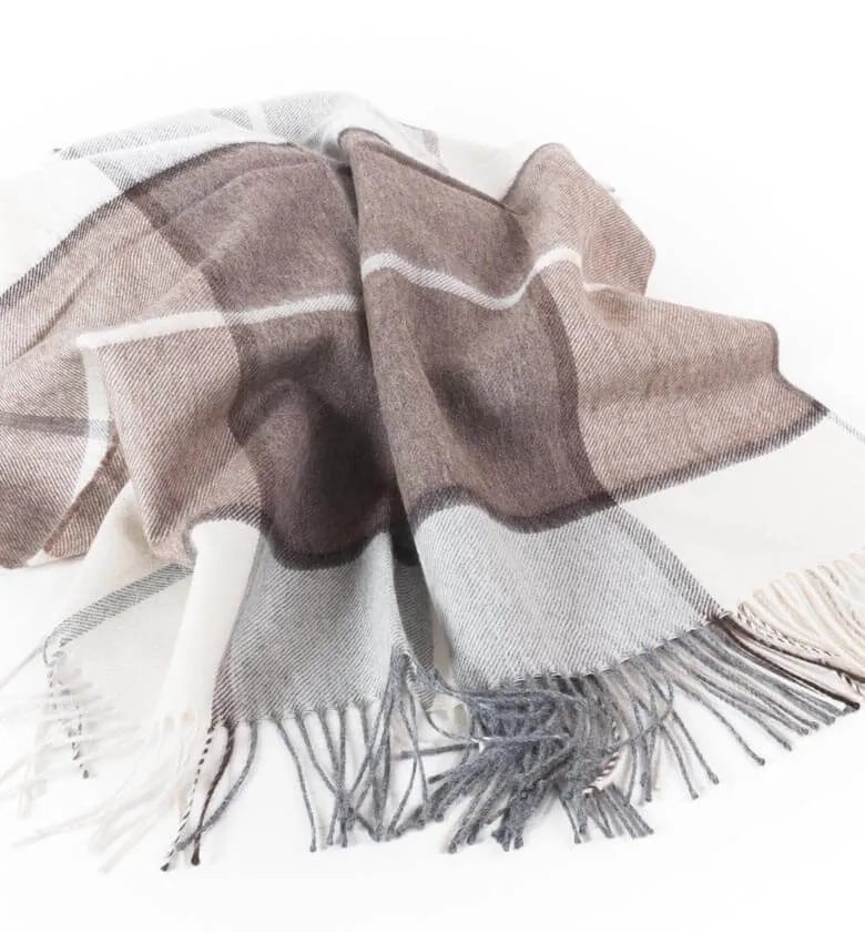 Plaid Laine Alpaga Luxe Hacienda Chocolat 130 X 180cm