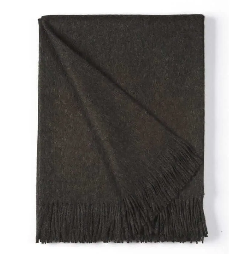 Plaid Laine Alpaga Luxe Paola Gris anthracite 130 X 180cm