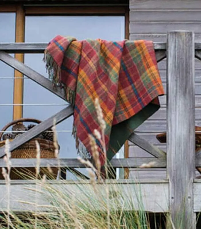 Plaid Laine Écossais Réversible Luxe Rouge et Vert 140 X 190 cm