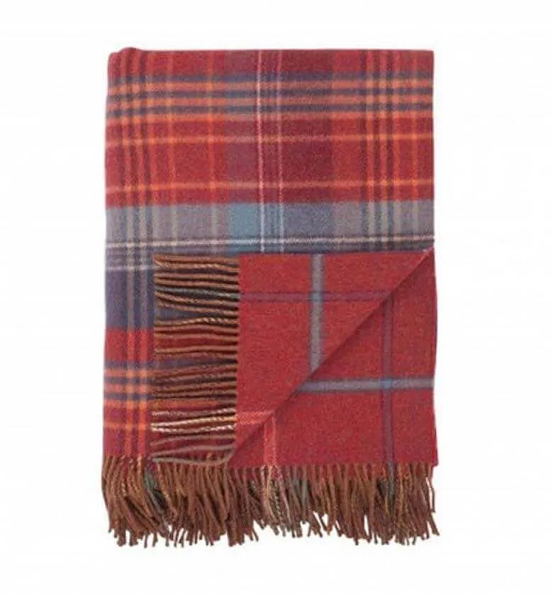 Plaid Laine Écossais Scottish Heritage Luxe Rouge et Bleu 140 X 190 cm