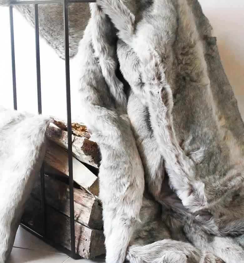 Plaid Fausse Fourrure Gris 150 X 170 cm