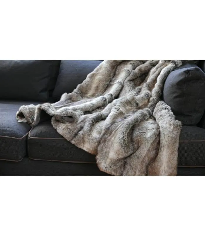 Plaid Fausse Fourrure Gris 150 X 170 cm