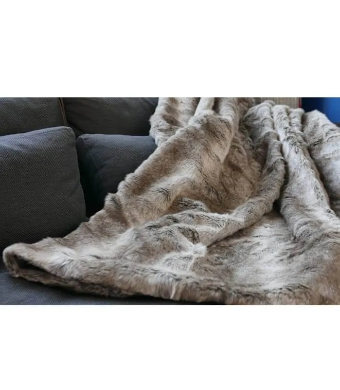 Plaid Fausse Fourrure Gris 150 X 170 cm