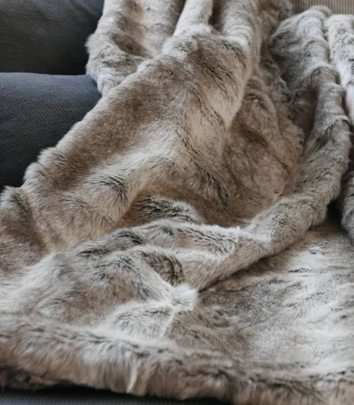 Plaid Fausse Fourrure Gris 150 X 170 cm