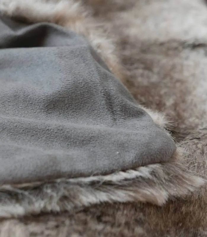 Plaid Fausse Fourrure Gris 150 X 170 cm