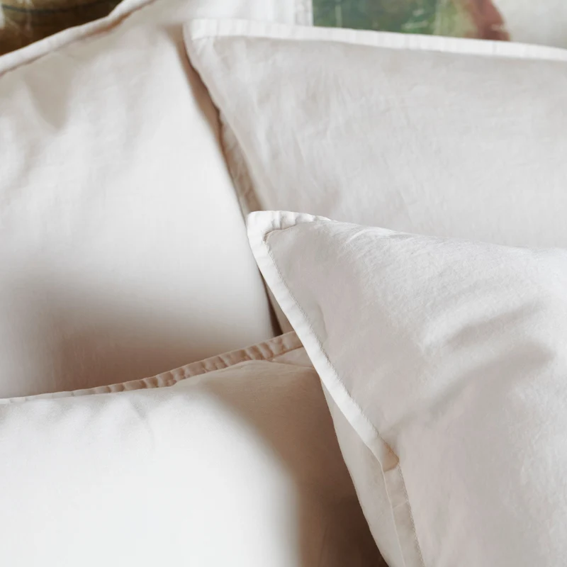 Taie d'oreiller unie - Satin Lavé 110 fils/cm²