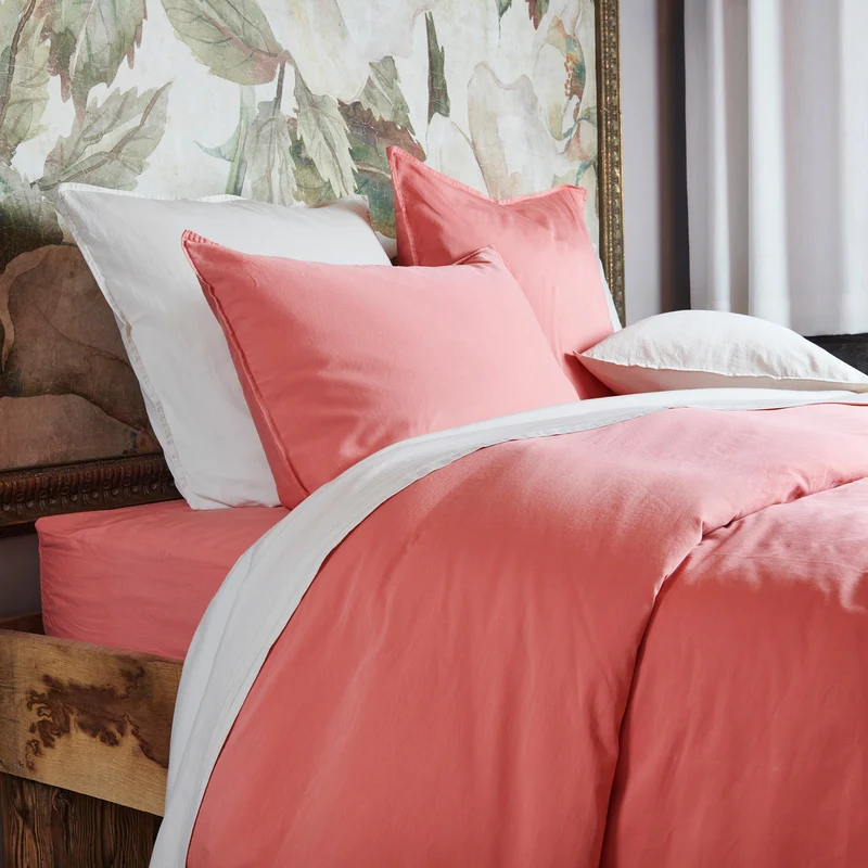 Taie d'oreiller unie - Satin Lavé 110 fils/cm²