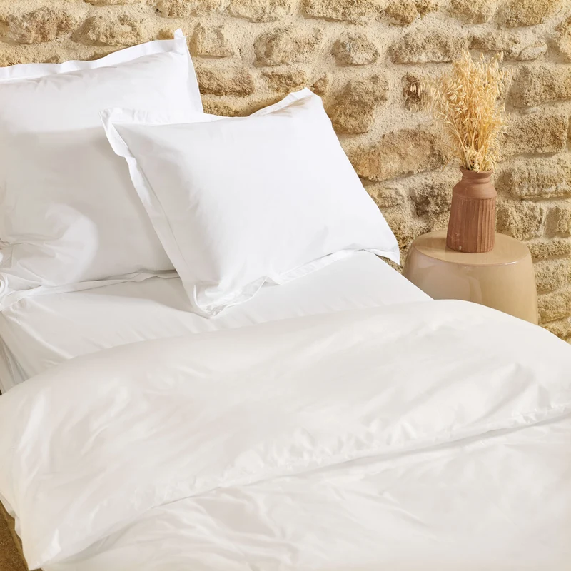 Drap housse - Percale de coton - Blanc