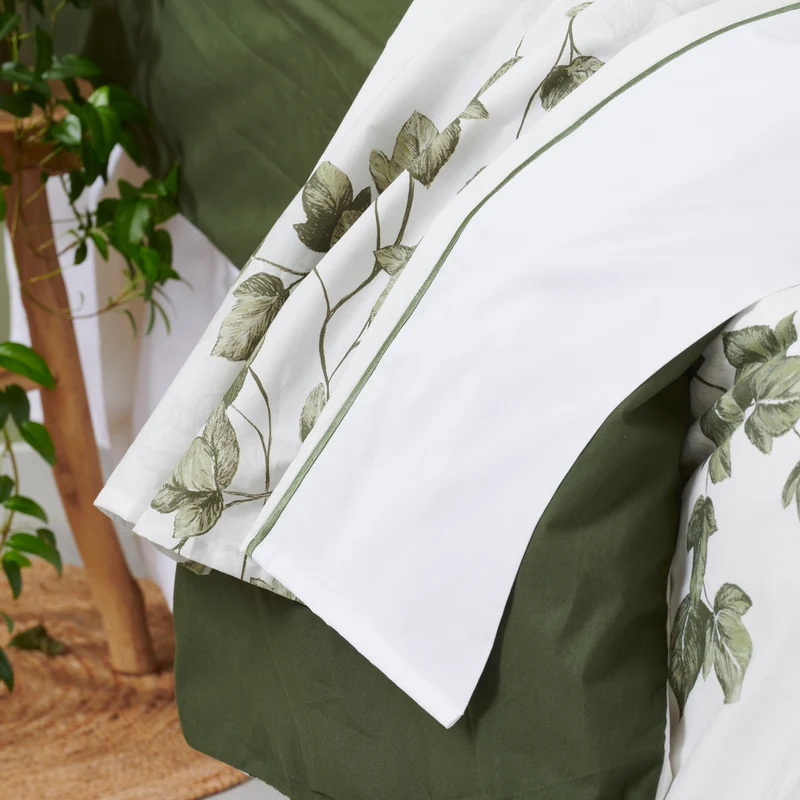 Drap plat Lierre - Percale de coton