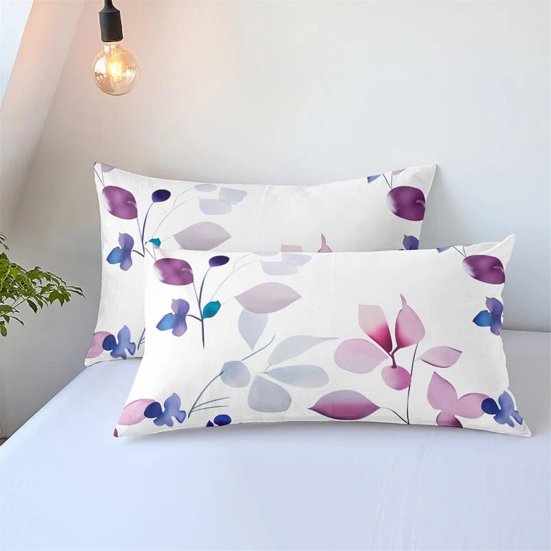 Housse de Couette et Deux Taies d'Oreiller Végétal