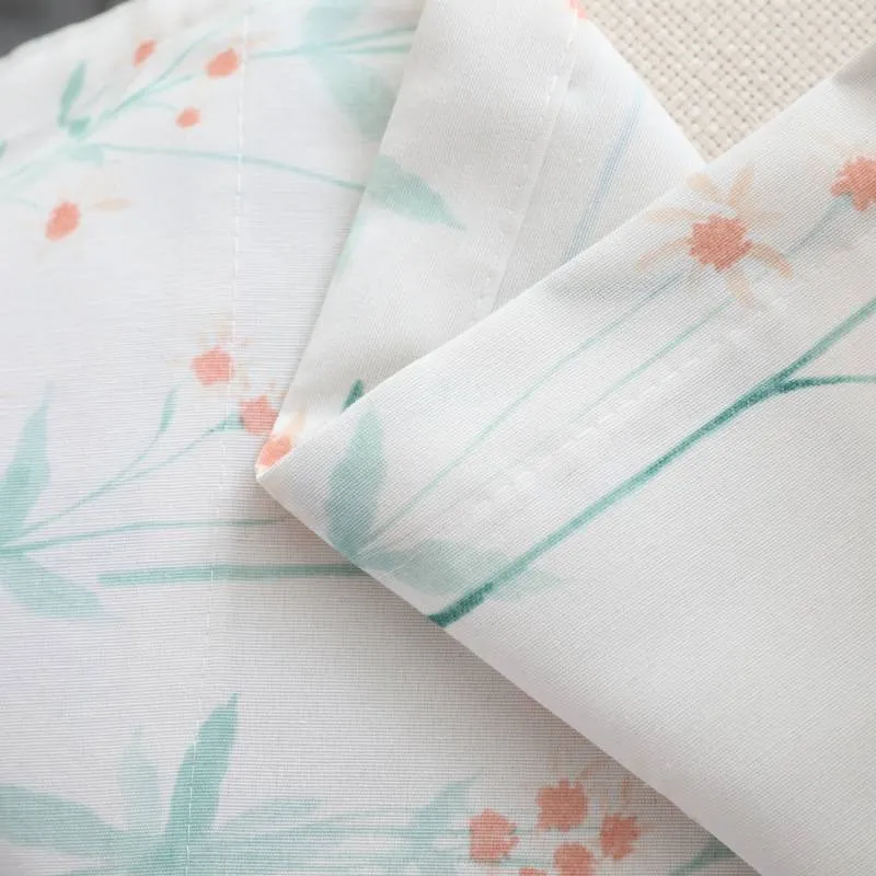 Rideau Tamisant Lavis Fleuri Blanc 140 x 260 cm
