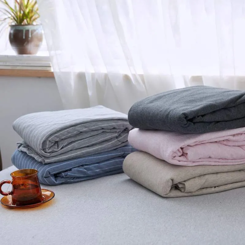 Drap Housse Drap Matelas Uni Coton Tricot Confort Rayure