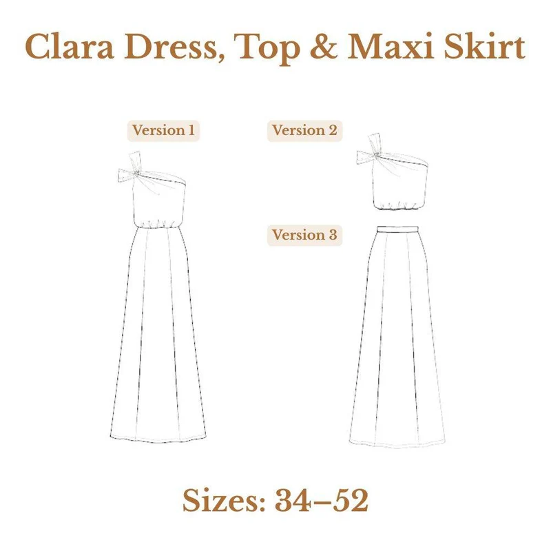 PATRON DE COUTURE PDF | Robe, Haut & Jupe Longue Clara | Maéli Paris | FRANÇAIS SEULEMENT