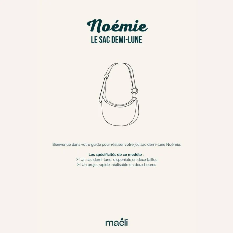 PATRON DE COUTURE PDF | Sac demi-lune Noémie | Maéli Paris | BILINGUE (FR / EN)
