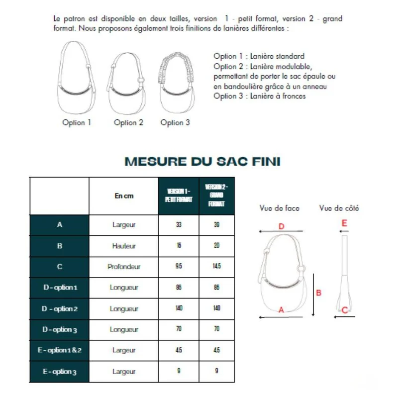 PATRON DE COUTURE PDF | Sac demi-lune Noémie | Maéli Paris | BILINGUE (FR / EN)
