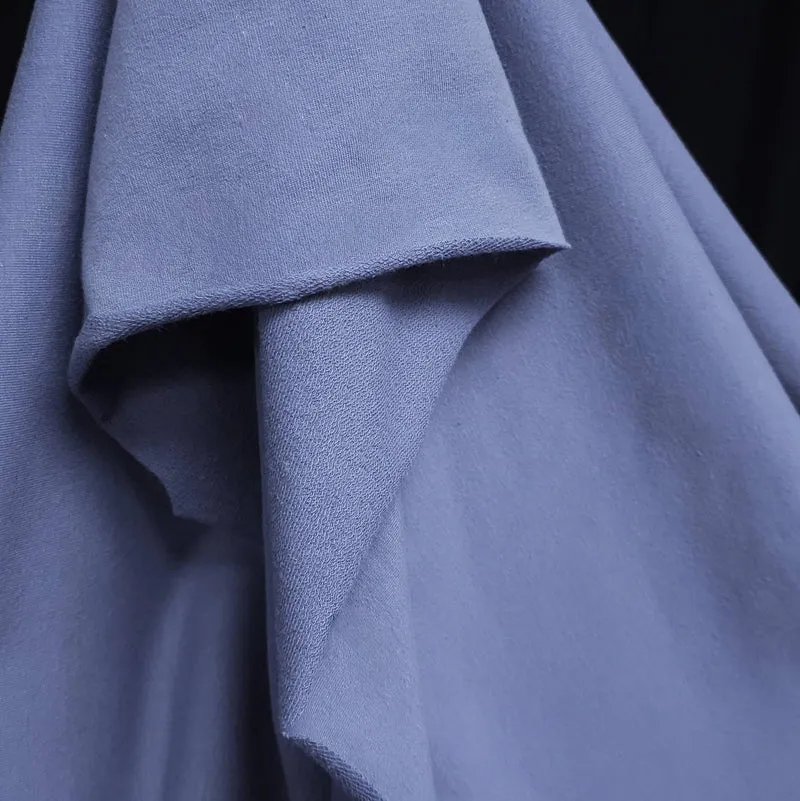 Molleton de coton français | Bleu pervenche foncé | 90 cm | Fin de rouleau