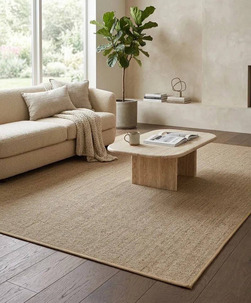 Tappeto Etnico Sisal Boucle Beige