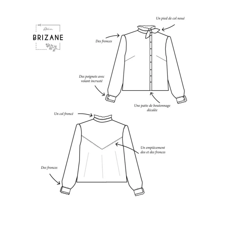 Patron de couture PDF | Blouse Enoé | Atelier Brizane | Fançais Seulement