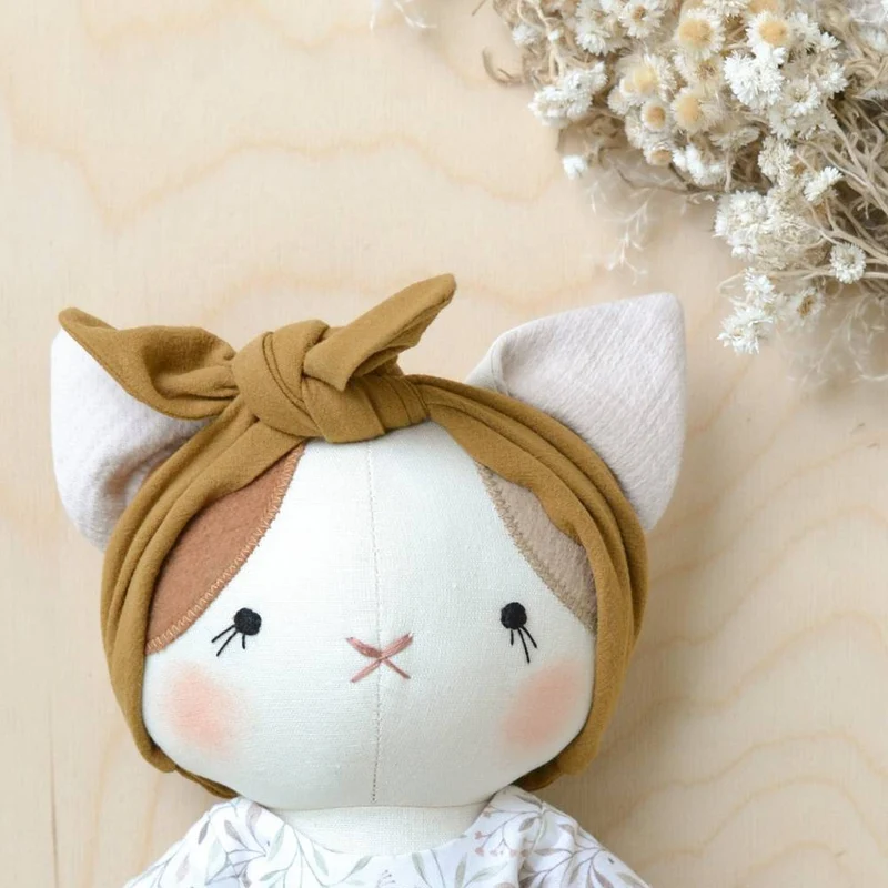 Patron de couture PDF | Poupée chat + 2 tenues | Mes Petites Lunes